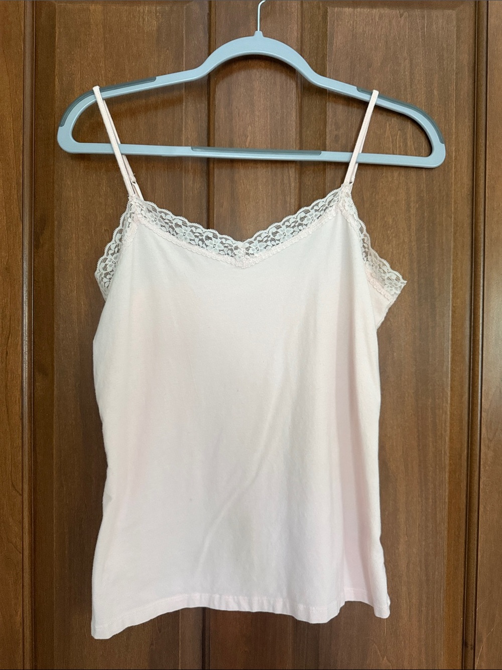 Merona Light Pink Lace-Trim Camisole